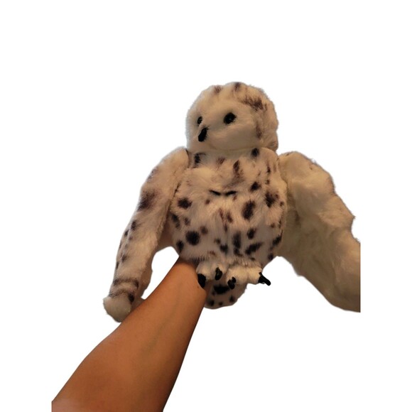2017 Folkmanis Snow Owl Bird 360⁰ Swivel Head Full Body Plush Hand Puppet - Picture 1 of 9